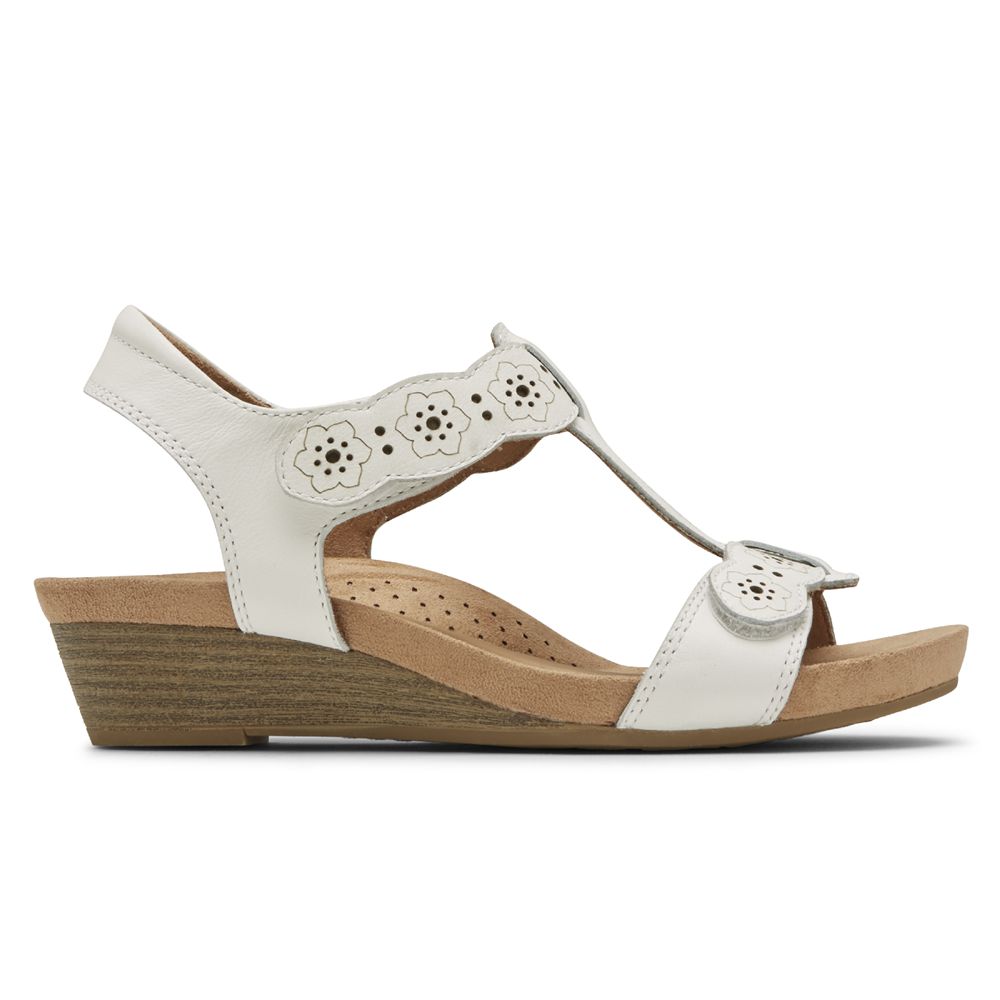 Sandálias Rockport Cobb Hill Hollywood T-Strap Senhora - Branco ( 153-KPMELT )